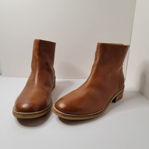 Sperry Maya Belle Leather Ankle Boot Booties Cognac Brown Size 6.5 - Picture 1 of 12